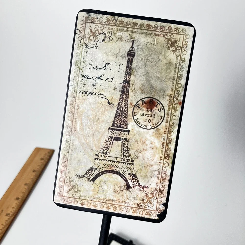 Wall Hooks Paris Eiffel Tower Arc de Triomphe Set of 2 Black Vintage Unbranded
